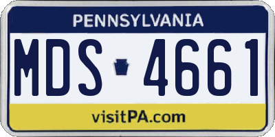 PA license plate MDS4661