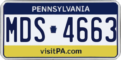 PA license plate MDS4663