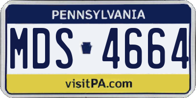 PA license plate MDS4664