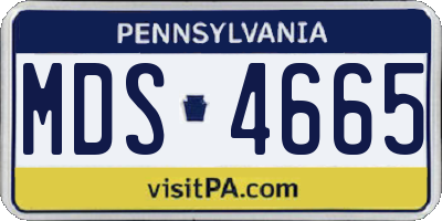 PA license plate MDS4665