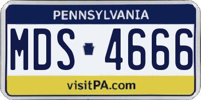 PA license plate MDS4666