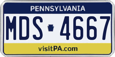 PA license plate MDS4667