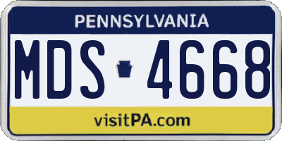 PA license plate MDS4668