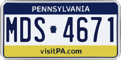 PA license plate MDS4671