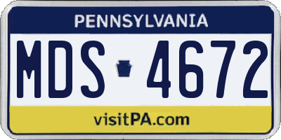 PA license plate MDS4672