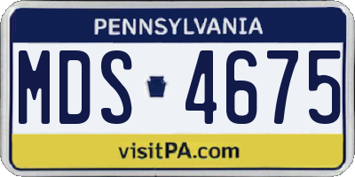 PA license plate MDS4675
