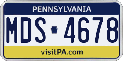 PA license plate MDS4678