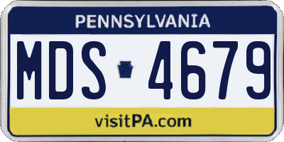 PA license plate MDS4679