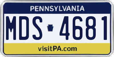 PA license plate MDS4681