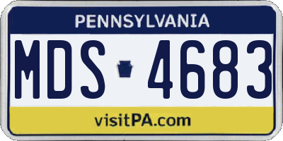 PA license plate MDS4683