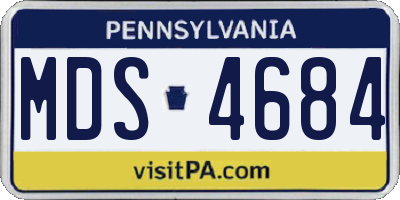 PA license plate MDS4684