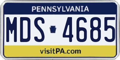 PA license plate MDS4685