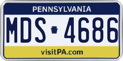 PA license plate MDS4686
