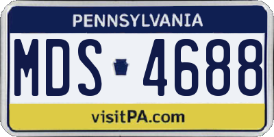 PA license plate MDS4688