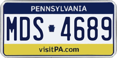 PA license plate MDS4689