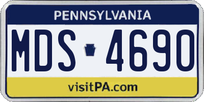 PA license plate MDS4690