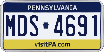 PA license plate MDS4691