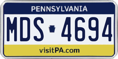 PA license plate MDS4694