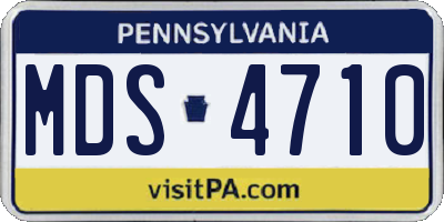 PA license plate MDS4710