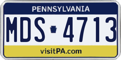 PA license plate MDS4713