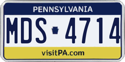 PA license plate MDS4714