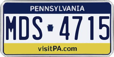 PA license plate MDS4715