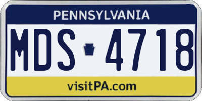PA license plate MDS4718