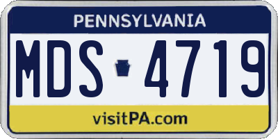 PA license plate MDS4719