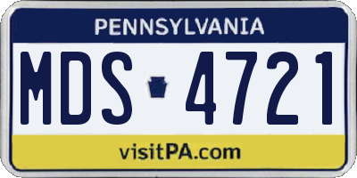 PA license plate MDS4721