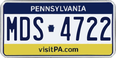 PA license plate MDS4722