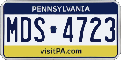PA license plate MDS4723