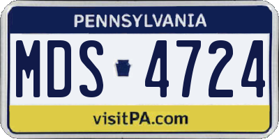PA license plate MDS4724