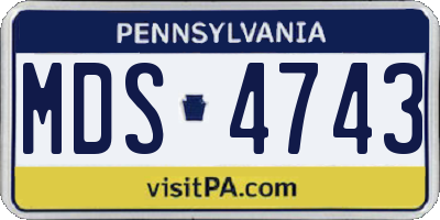 PA license plate MDS4743