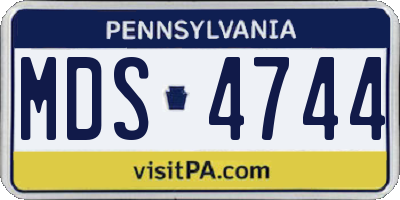 PA license plate MDS4744