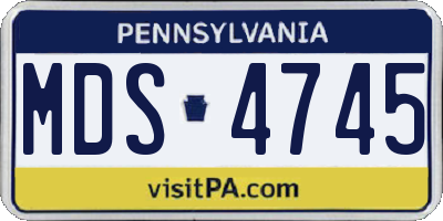 PA license plate MDS4745