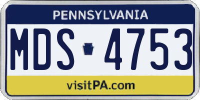 PA license plate MDS4753