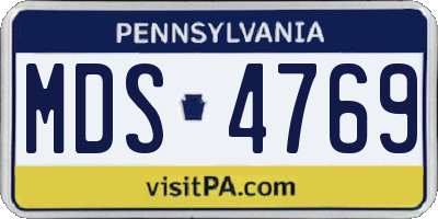 PA license plate MDS4769