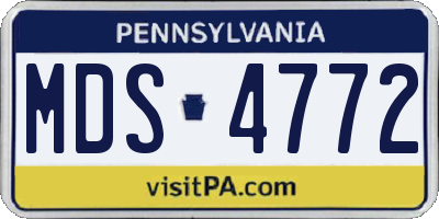 PA license plate MDS4772