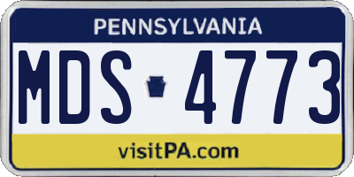 PA license plate MDS4773