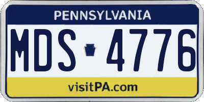 PA license plate MDS4776