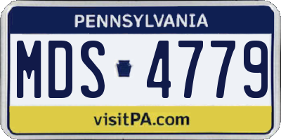 PA license plate MDS4779