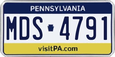 PA license plate MDS4791