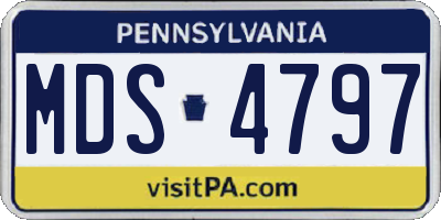 PA license plate MDS4797