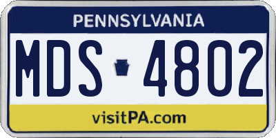 PA license plate MDS4802