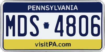 PA license plate MDS4806
