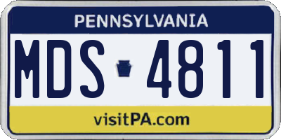 PA license plate MDS4811