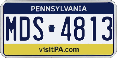 PA license plate MDS4813