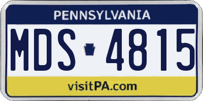 PA license plate MDS4815