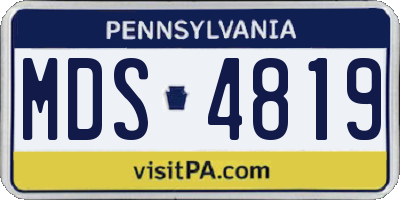 PA license plate MDS4819