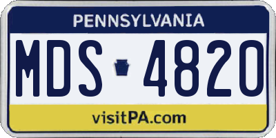 PA license plate MDS4820
